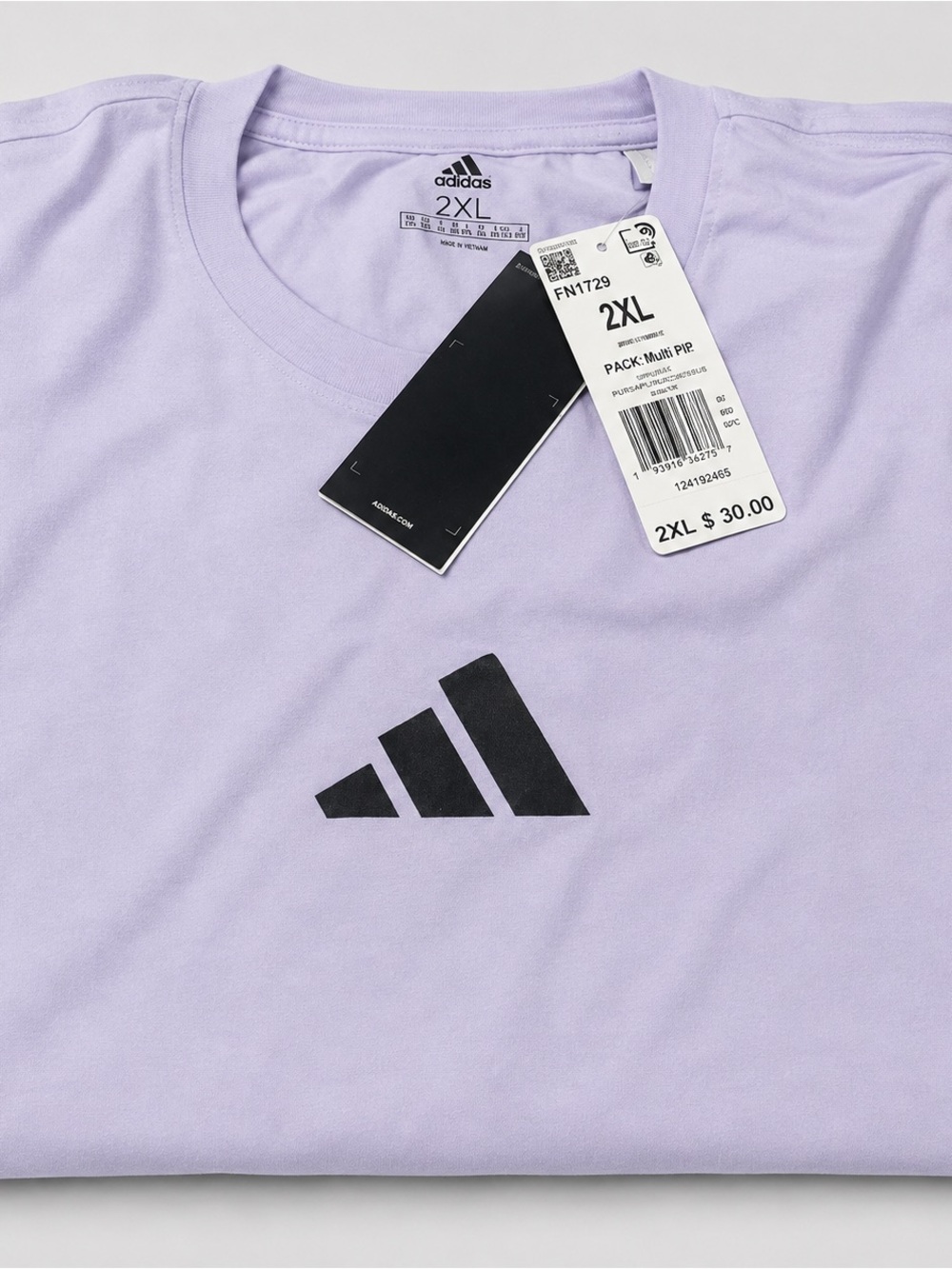 adidas Lavender Short Sleeve Tee with Black Logo